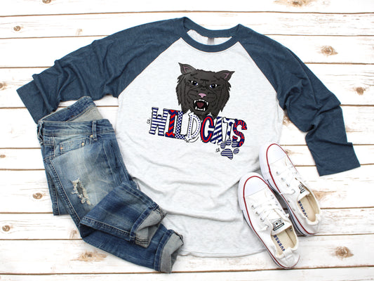 Navy Wildcats Mascot Raglan